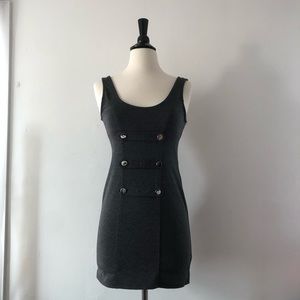 Black Body Dress with buttons design